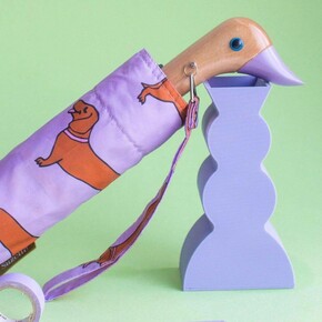 Original Duckhead Duck Kompakt Şemsiye Dachshund Purple - Thumbnail